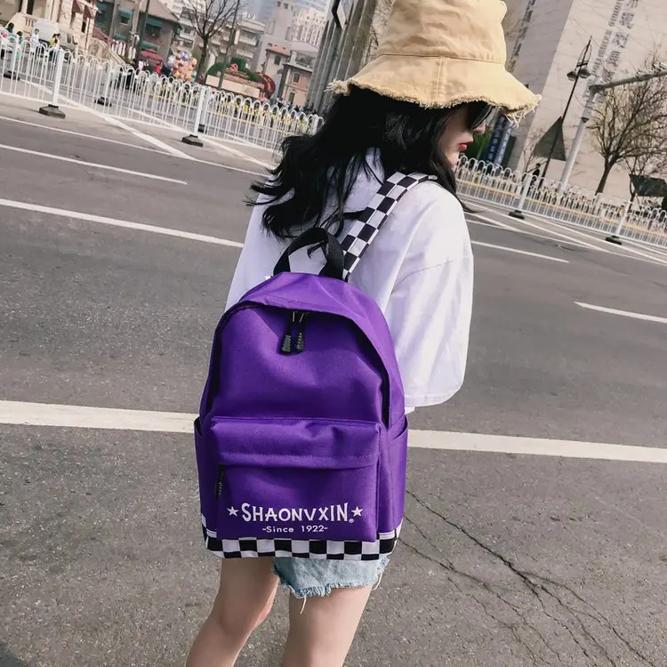 Повседневный клетчатый рюкзак для женщин дорожная зеленая клетчатая белая