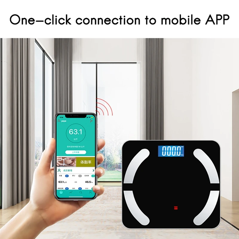 Smart Body Scale Bathroom USB Rechargeable Weight With Bluetooth Sync Data And Fitness App | Дом и сад