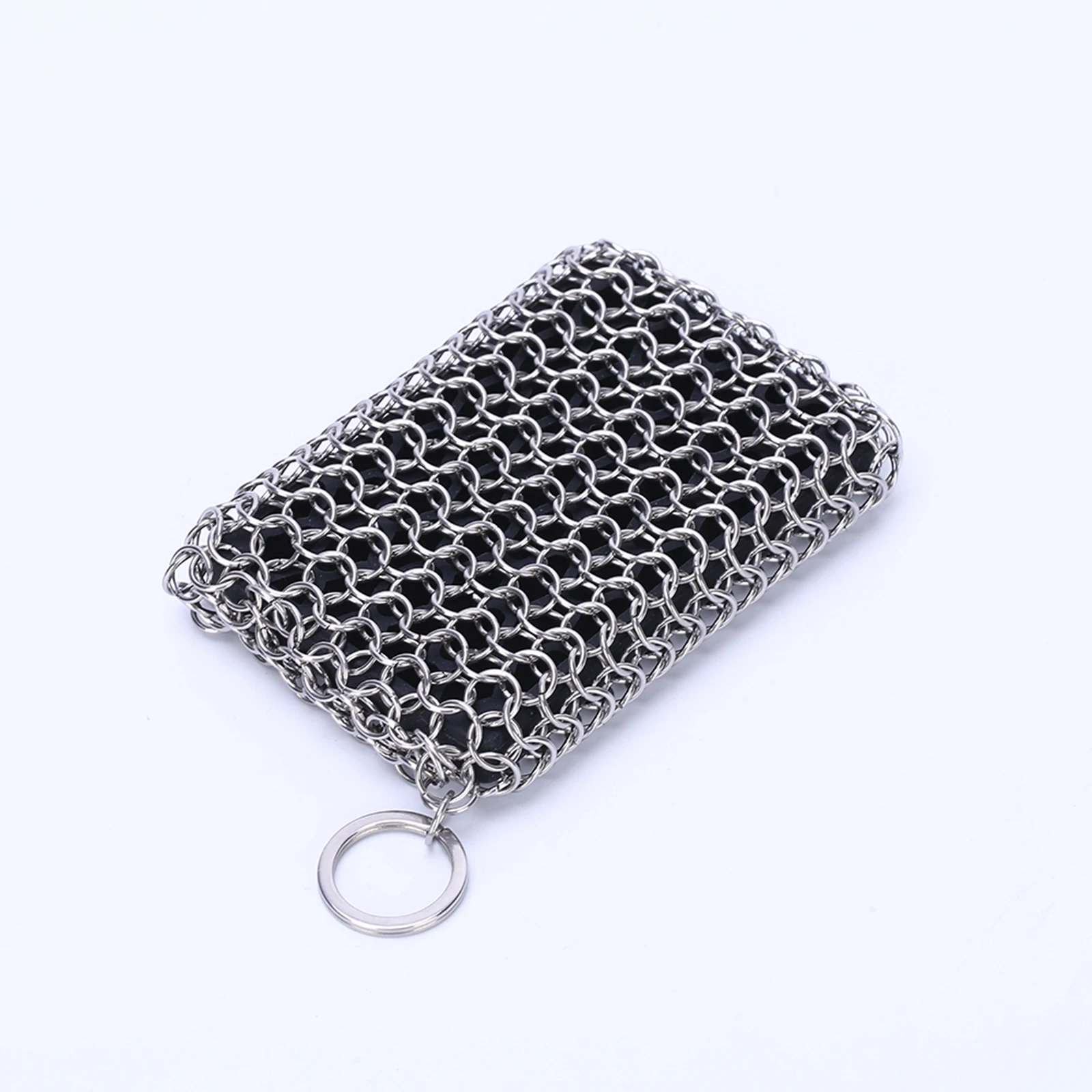 

Прочный очиститель для сковородок, скребок из нержавеющей стали Chainmail с подвесным кольцом, чугунная щетка для чистки сковородок для кухни