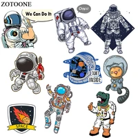 zotoone astronaut patch space planet stickers iron on transfers for clothes t shirt accessory applique diy heat transfer g