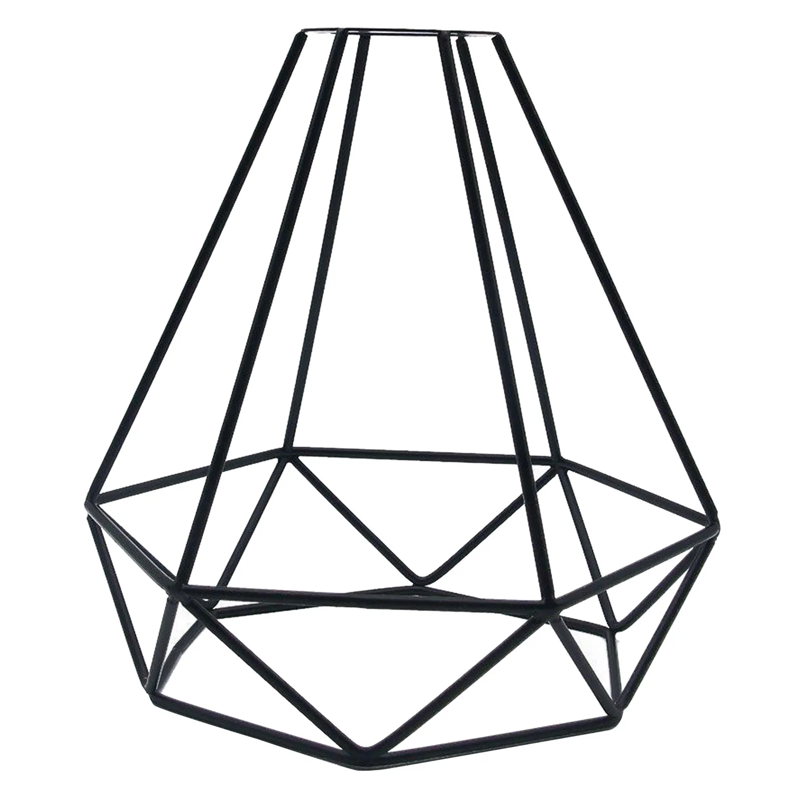 

Lampshade Only Retro Metal Wire Cage Diamond Shaped Hanging Pendant Light Shade Chandelier Lamp Cover Without Bulb