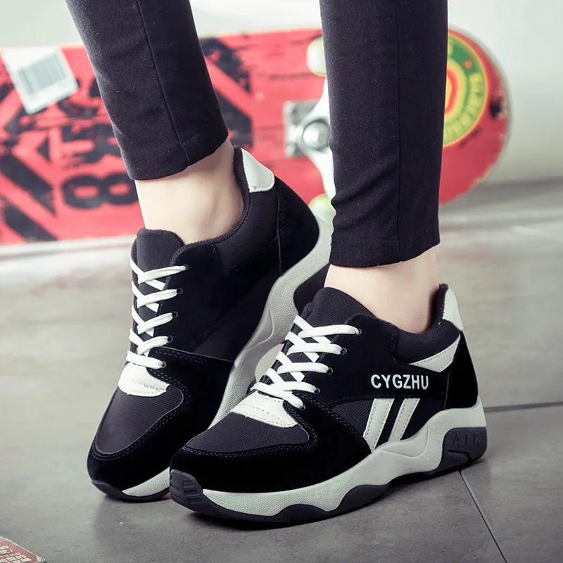 

2021 Women's Chunky Sneakers Thick Bottom Tennis Vulcanized Shoes Casual Breathable Fashion Female Sneakers