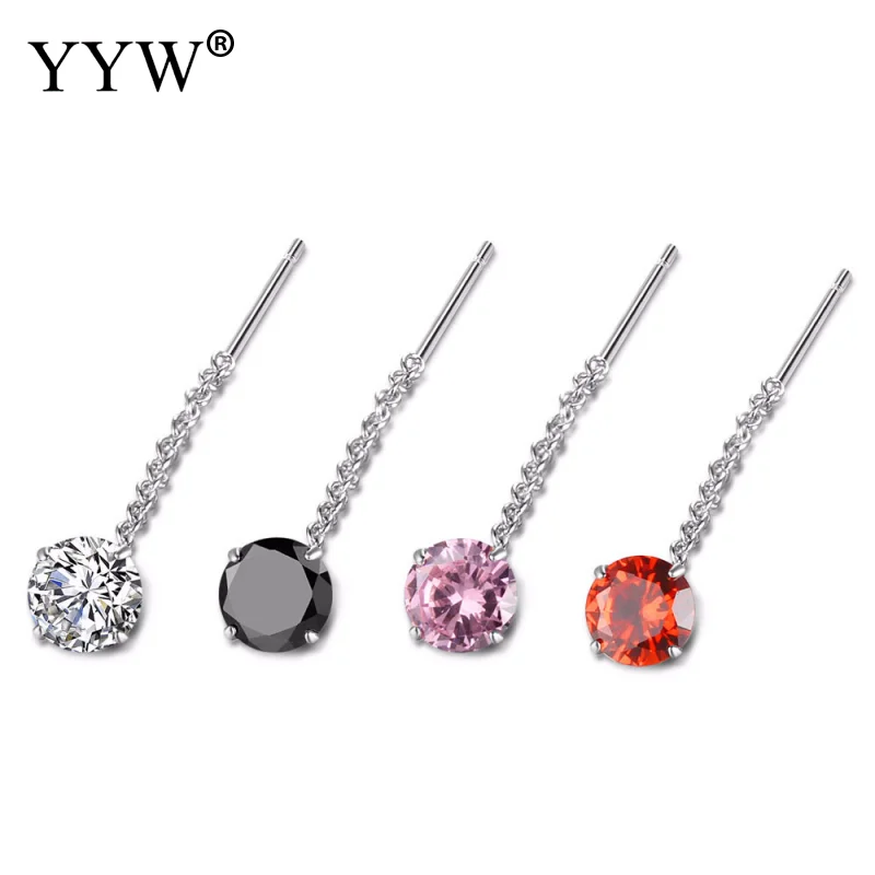 Luxury 925 Sterling Silver Thread Through Women Drop Earrings European Style Ladies Exquisite Hanging Dangle Brinco | Украшения и
