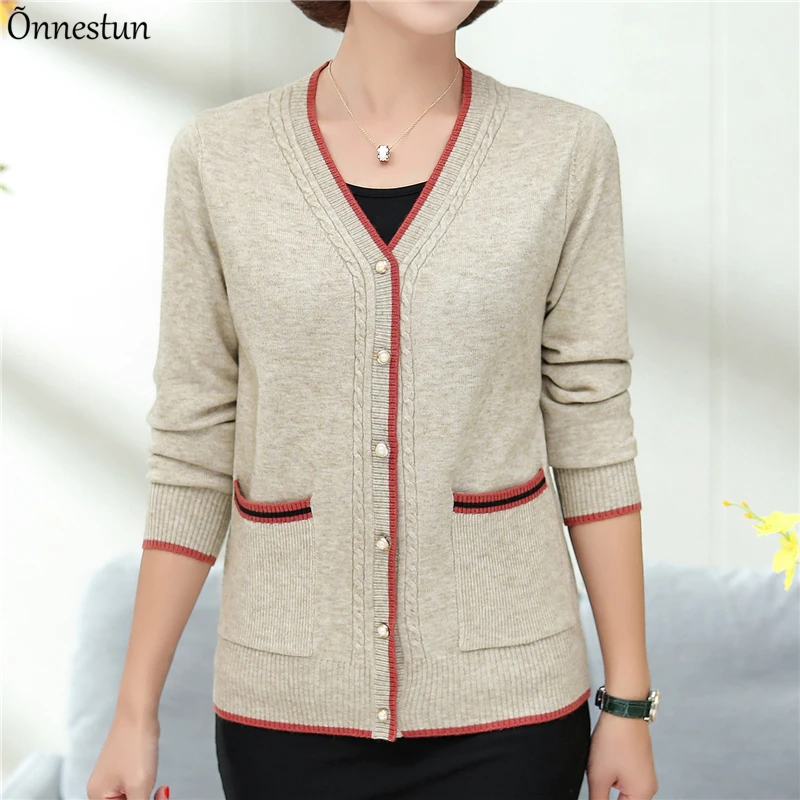 

Cardigans Sweater Women Autumn Sweater Top Knitwear Femme Korean Fashion V Neck Single-breasted Female Cardigan