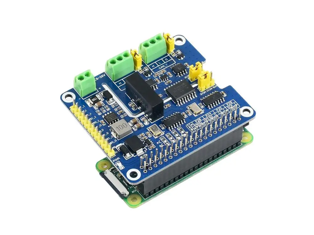 Waveshare2 Channel Изолированная шляпа расширения CAN FD для Raspberry Pi с несколькими бортовыми
