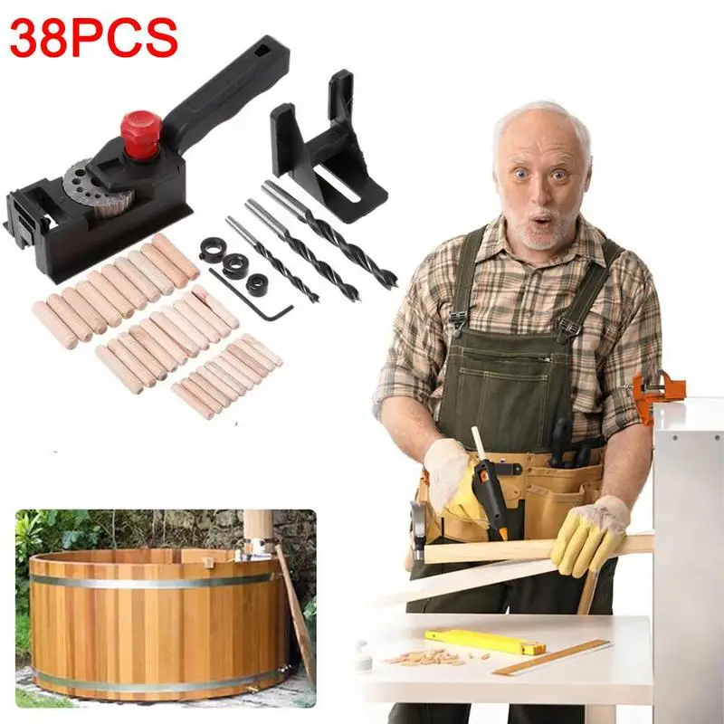 

Punch Locator 10 Holes Woodworking Hand Tools Punching Positioning Fixture Device DIY 3mm-12mm Bit Limit Ring Kit With Scale