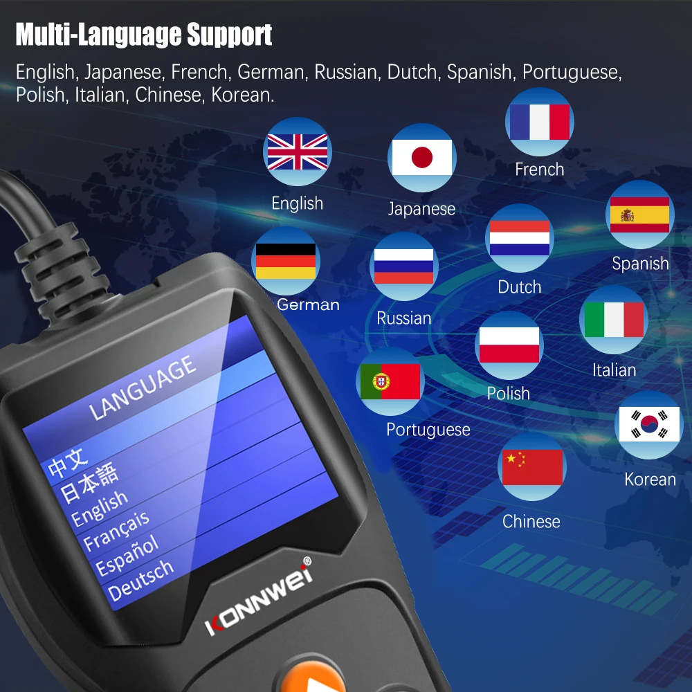 KONNWEI KW600 автомобиля Батарея Тесты er 12V анализатор 100 для 2000CCA