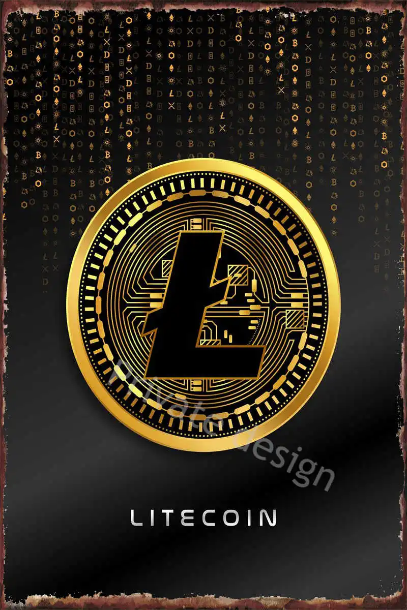 

Litecoin декор комнаты криптовалюты Ретро винтажный металлический знак оловянный знак оловянные пластины Настенный декор плакат для художест...