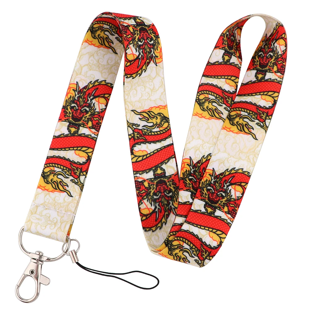 E3663 оптовая продажа шнурки с аниме драконом для ключей шейный ремешок шнурок