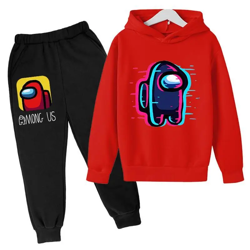 

Boy Hoodie Suit Pattern Printing Spring And Autumn Casual Sport Suit Girl Two Piece Sweatshirt +Pant Kid Fashion Cotton Pullover