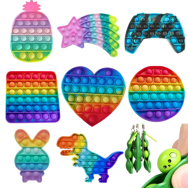 

Fidget Toys Pack Its Square Antistress Push Bubble Dinosaur Pops For Hands Popis Squishy Pops Reliver Stress For Adults Random