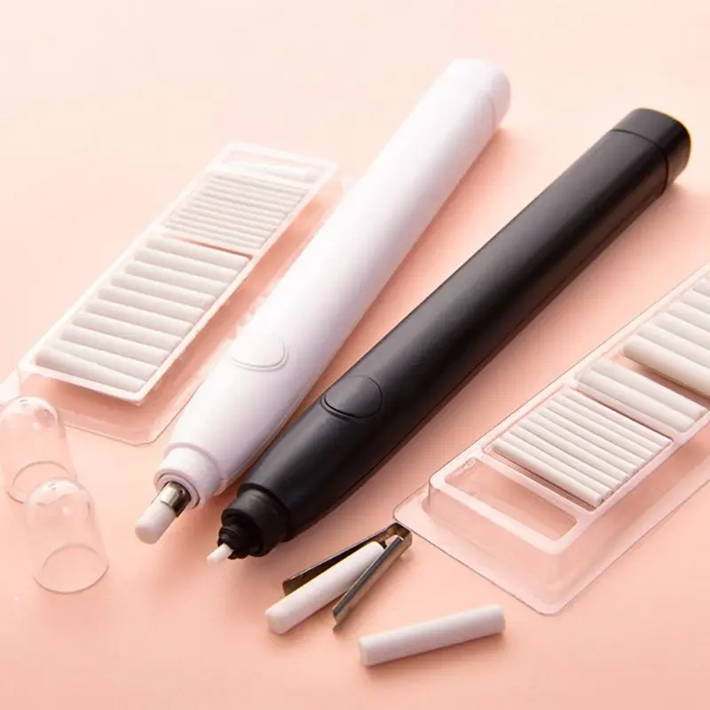 

Kawaii Electric Pencil Eraser with 20pcs Refills for Kids Painting Sketch Drawing Office School Supplies Stationery