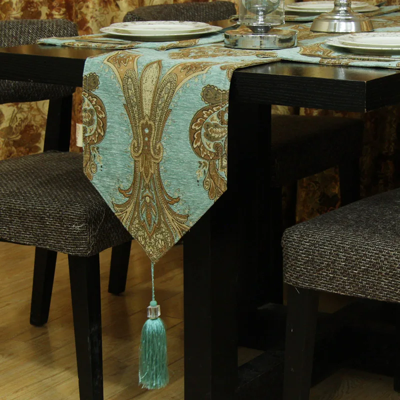 

Custom Glam Table Runner Cover 30 x 183cm 200cm 220cm 240cm Floral Luxury Placemat 30x45cm Red Blue Beige Brown