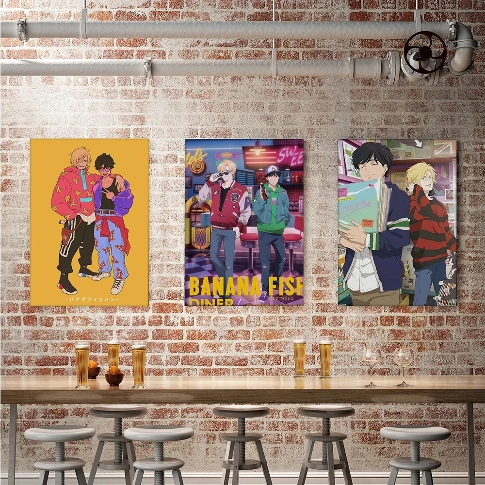 

Prints Home Decor Banana Fish Canvas Painting Wall Art Modern Modular Famous Animation Pictures For Living Room Poster No Frame