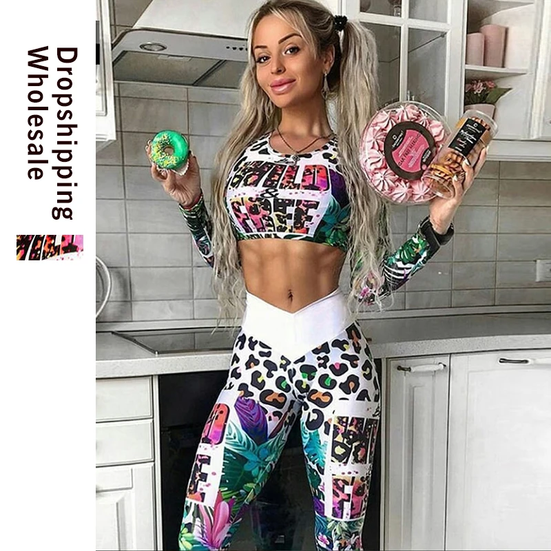 Женский спортивный костюм LAISIYI повседневный облегающий с длинными рукавами