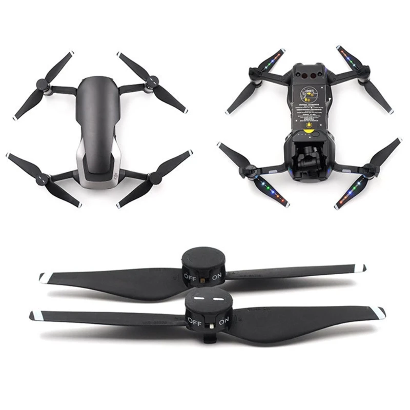 

LED Colorful Propeller Low Noise Quick-Release Foldable Props Rechargeable Flash Propellers for Mavic Air