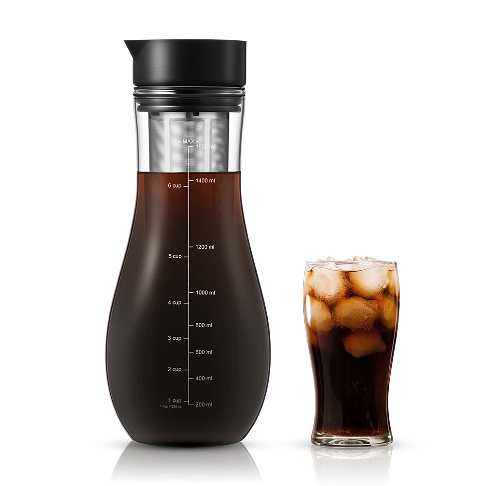 

1500ml Espresso Maker Cold Brew Iced Coffee Maker Dual Use Filter Coffee&Tea Pot Espresso Ice Drip Maker Glass