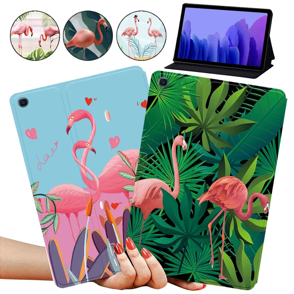 

Tablet Case for Samsung Galaxy TAB A7 10.4 Inch T500 T505 2020 Shockproof Leather Stand Tablet Case with Flamingo Pattern + Pen