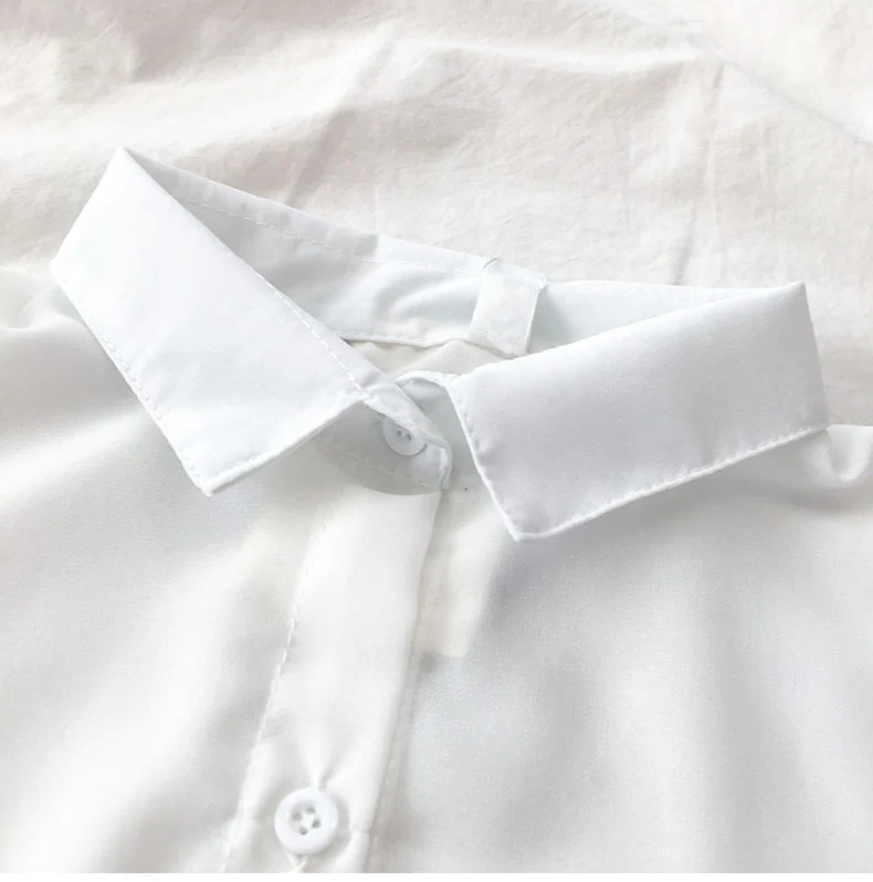 Polo Shirts Woman Chiffon Thin Loose Single-Breasted Top Women Blusas MujerDropshipping | Женская одежда