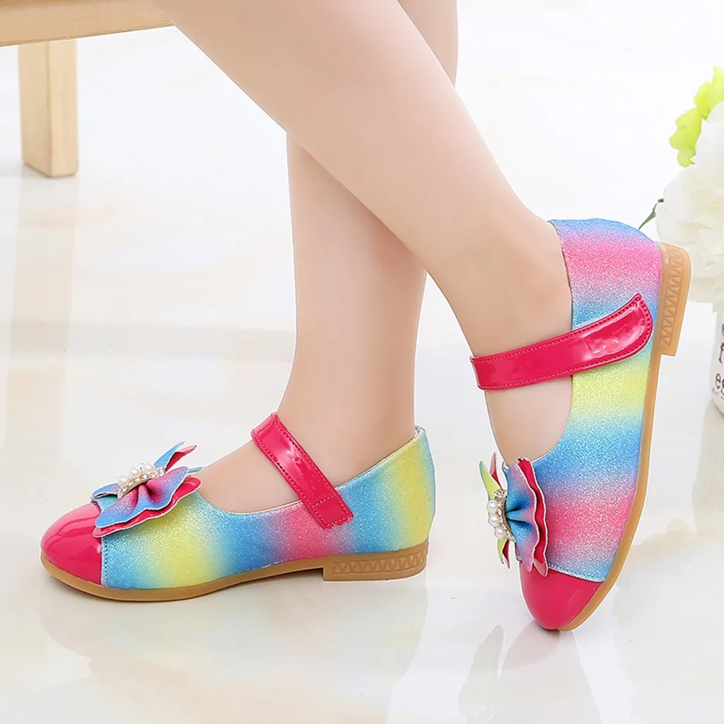 Kids Shoes For Girls Shoes Children Kids Casuals Shoe Baby Girl Pearl Bowknot Bling Single Princess Casual Shoes Zapatillas Nino