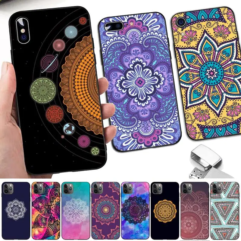 

Vintage Indian Floral Henna Mandala Yoga Ethnic Phone Case for iphone 13 11 12 pro XS MAX 8 7 6 6S Plus X 5S SE 2020 XR