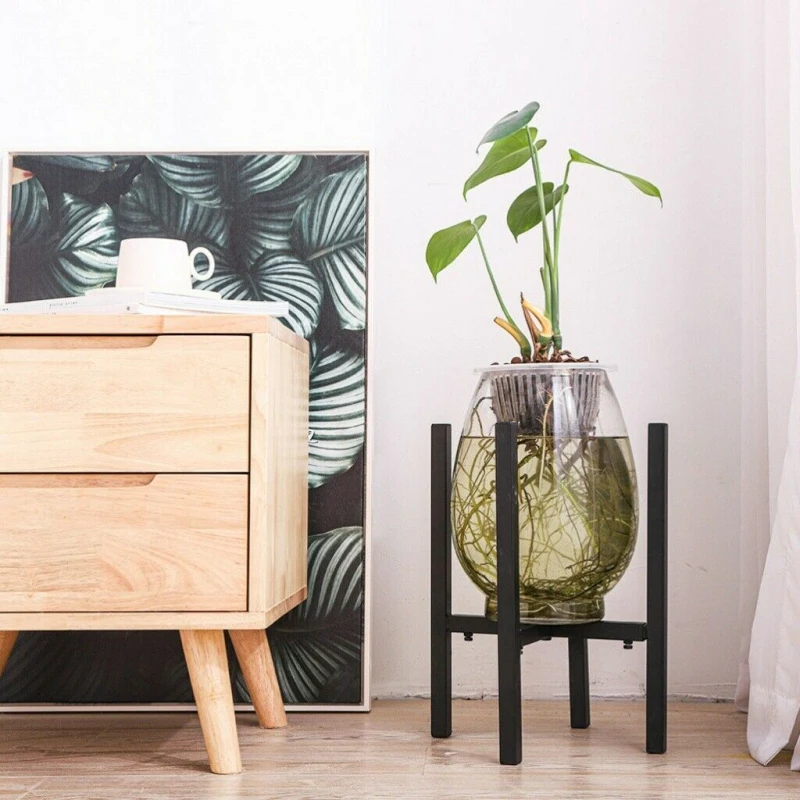 

Modern Plant Holder Metal Plant Stand Indoor Outdoor Decorative Scalable Tall Flower Planter Pot Stand For Corner Display 9-14in