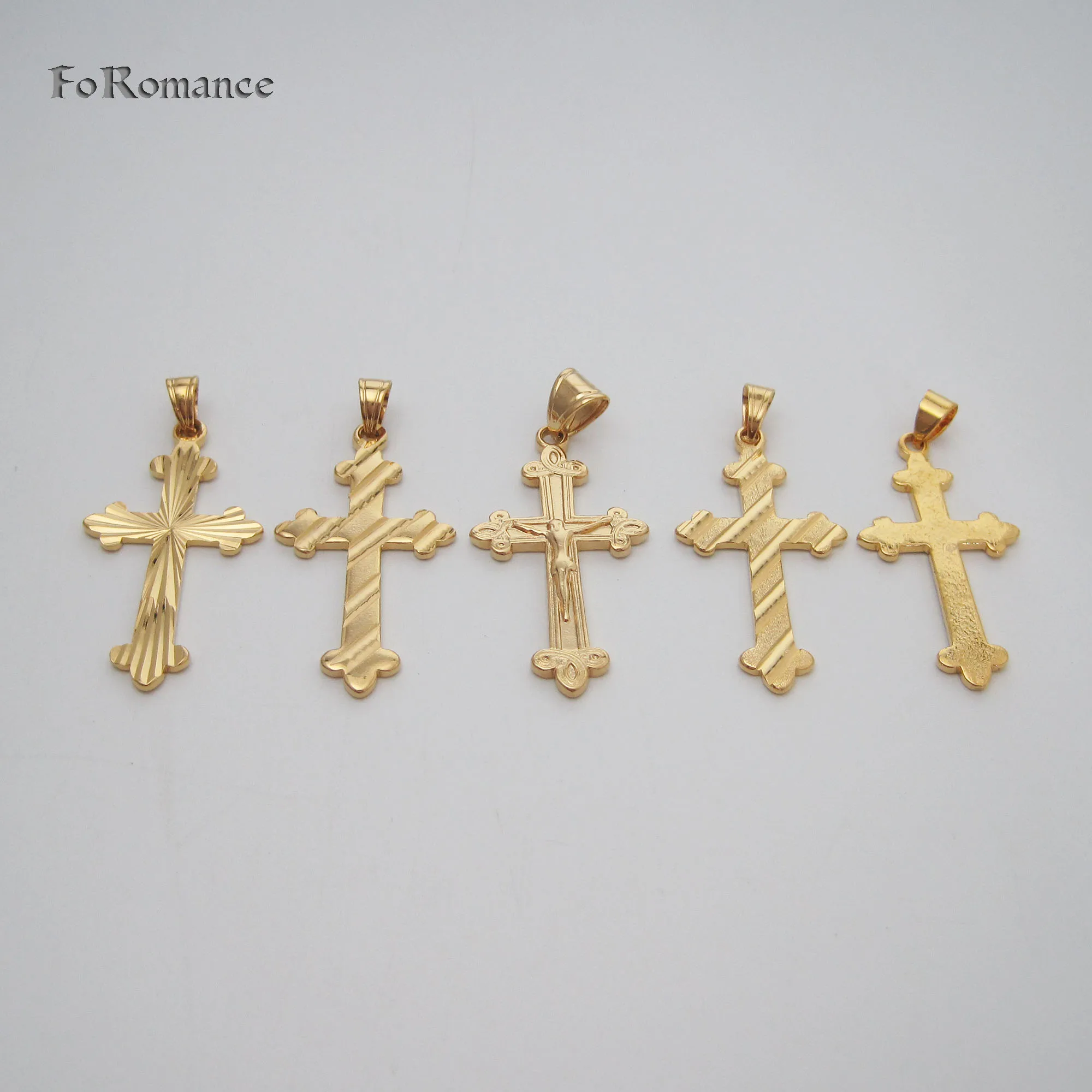 Женская позолоченная 18-дюймовая цепочка в форме водной ряби с изображением Бога Иисуса и Креста, милая резная подвеска, ожерелье, отличный подарок