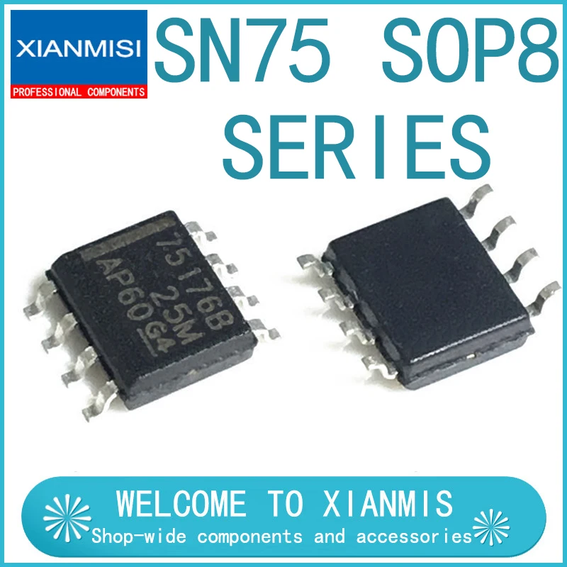 

10 шт. SN75176B SOP8 75452 75451 75179 SN75176BDR