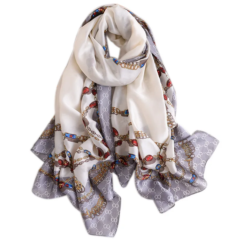 

2020 Luxury Brand New Summer Women Silk Scarf Beach Hijab Shawls and Wraps Female Foulard Echarpe Designer Bandana Free shipping