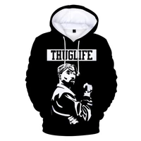 spring and autumn 3d printing mens and womens hoodie rapper long sleeved black plus size top