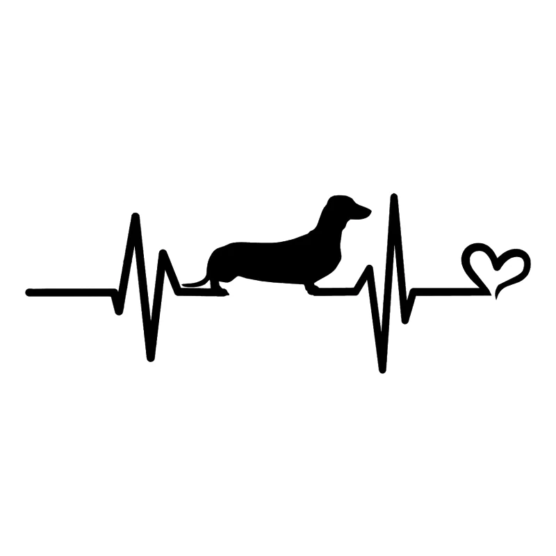 

наклейки на авто Такса с сердцебиением водонепроницаемые наклейки на машину наклейка для авто автонаклейка стикер этикеты винила наклейки стайлинга автомобилей украшения на бампере автомобиля заднее стекло