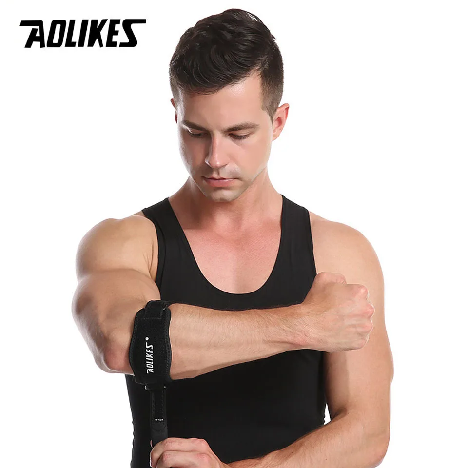 AOLIKES 1 шт. регулируемая, баскетбольная теннис Гольф Локоть Поддержка Golfer ремешок налокотники боковой боли синдром эпикондилит