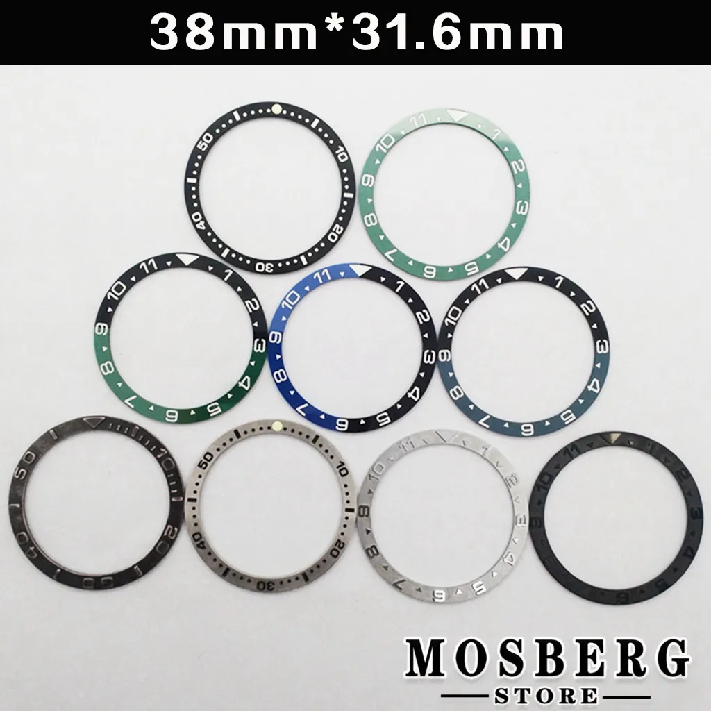 

Watch Bezel Silver Black Blue Insert Ceramics Diameter 38mm*31.6mm Watches Accessories Parts