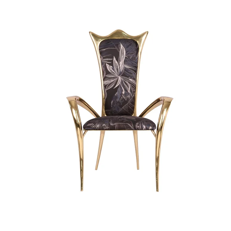 

Modern Luxury Metal Cast Copper Fabric Dining Chair Fashionable Durable Furniture