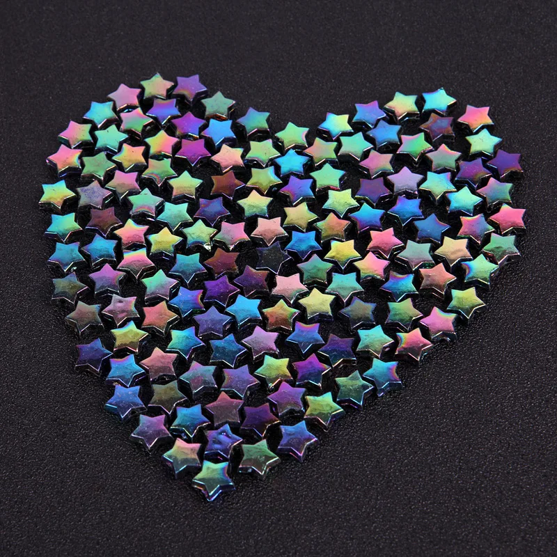 

100Pcs 11mmx4mm Acrylic Spacer Beads for Jewelry Making Crystal AB Rainbow Star Bead Charms Men Women DIY Accessories