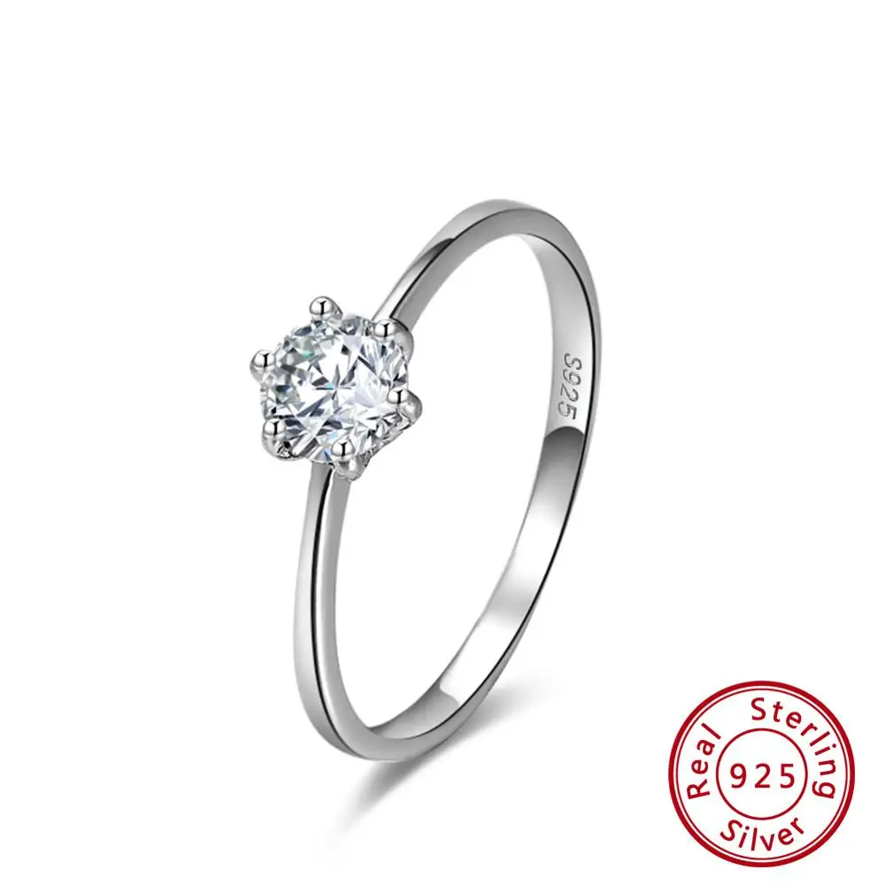 ORSA JEWELS подлинное 925 женское кольцо вечности чистое серебро Циркон Женское Обручальное кольцо подарок на день Святого Валентина ювелирные изделия SR136 - Цвет камня: SR116