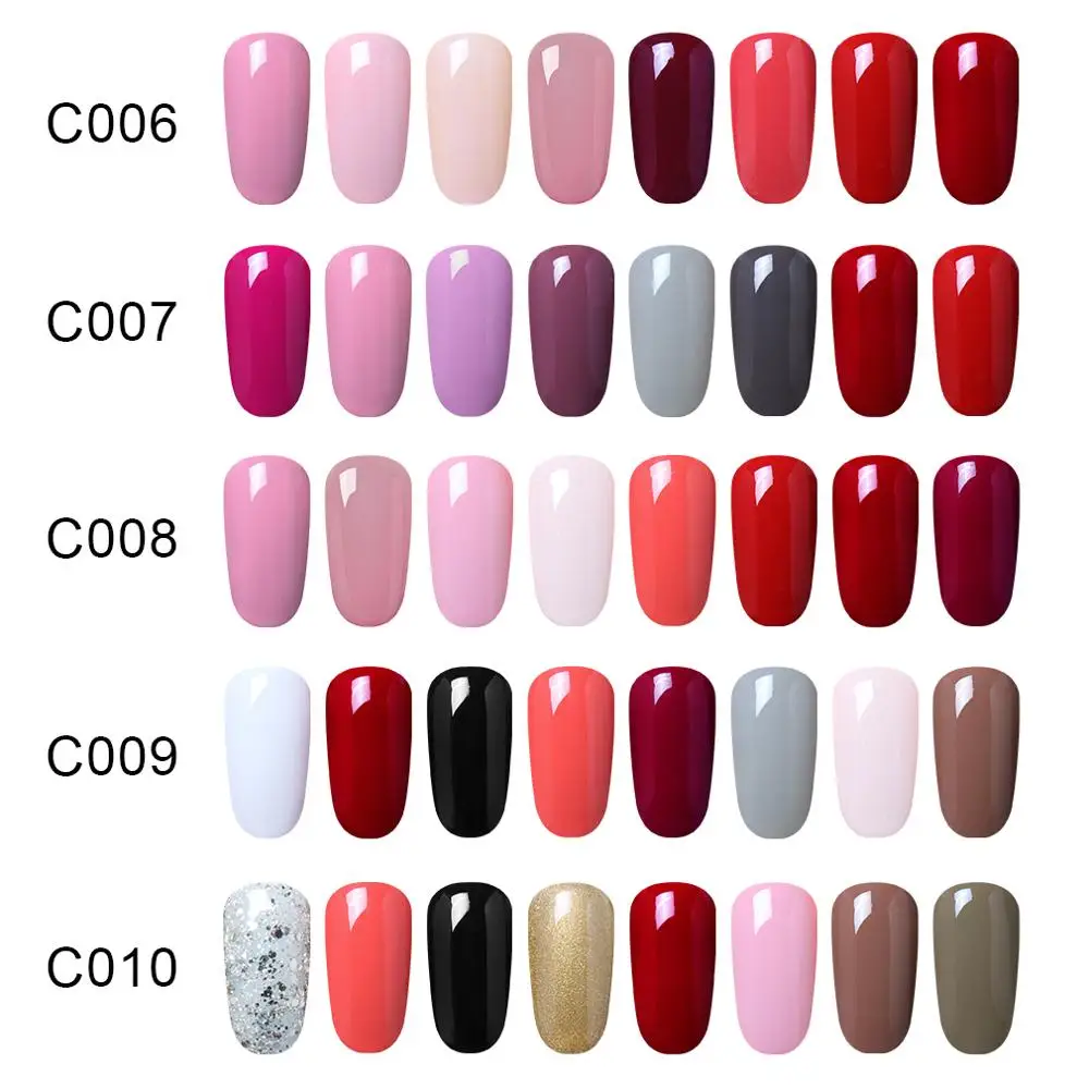 

(8PCS)Elite99 Painting Nail Gel Kit UV LED lamp Enamel Polish Gel Nail Polish Soak off White Red Black Manicure Color Gift Set