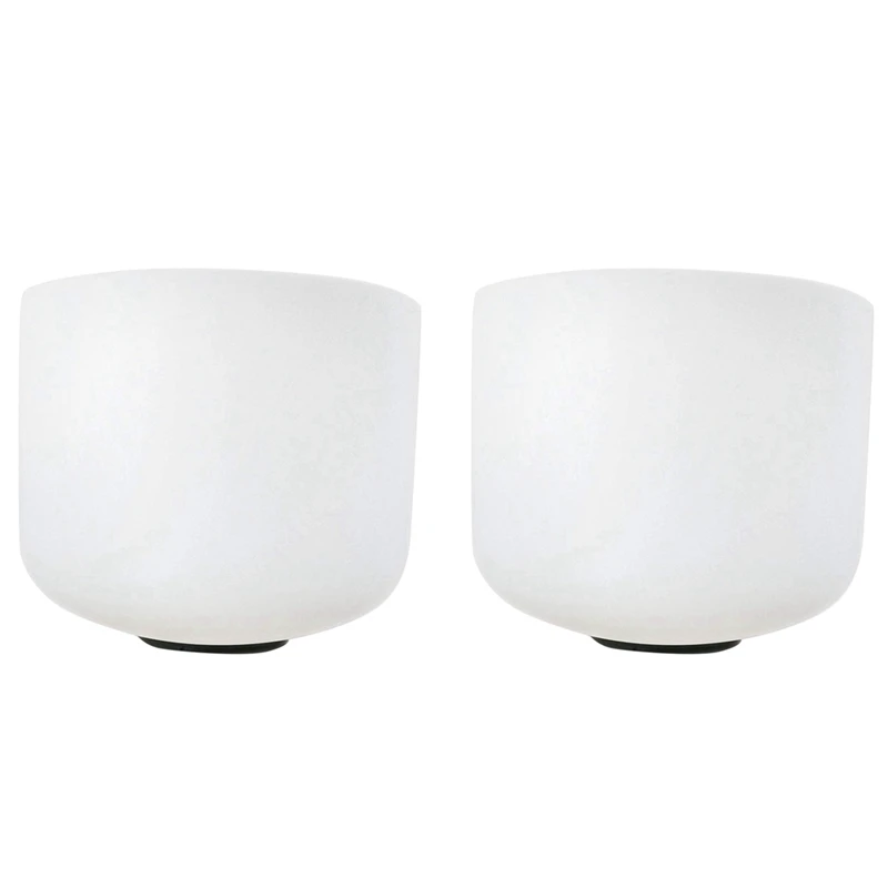 

2 Pcs 8 Inch 432Hz Singing Bowl Perfect Sound Note Chakra Frosted with Rubber Ring F Heart & a Third-Eye
