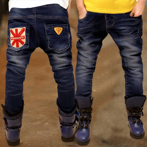 2021 Весенняя детская одежда детские джинсы для мальчиков сплошной тонкий деним