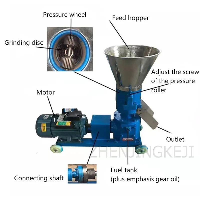 

4W Power Small Granulator Home Granulator Cattle And Sheep Feed Thick Body Granulator Grain Grinding Corn Crusher Granulator