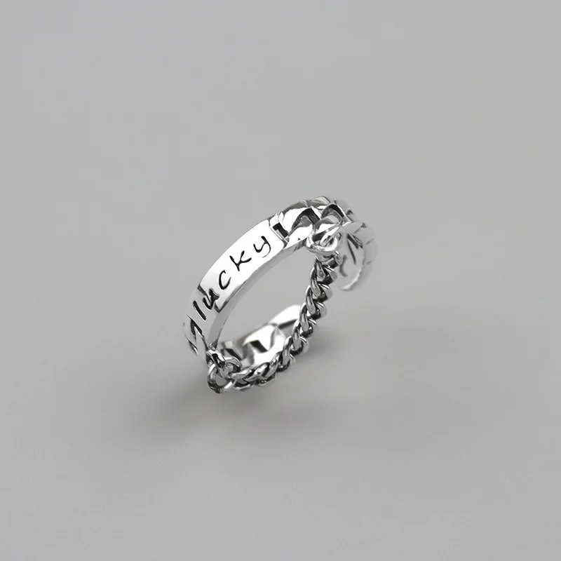 

Unique Letter Lucky Finger Rings For Women Men Adjustable Couple Rings Elegant Jewelry Accessories Gift 2021 Bague