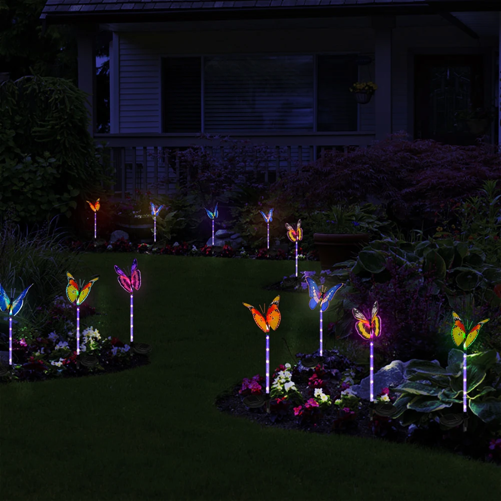 

3pcs LED Butterfly Solar Lights 7 Color Changing Waterproof Outdoor Garden Decoration Lamp for Pathway Yard Landscape