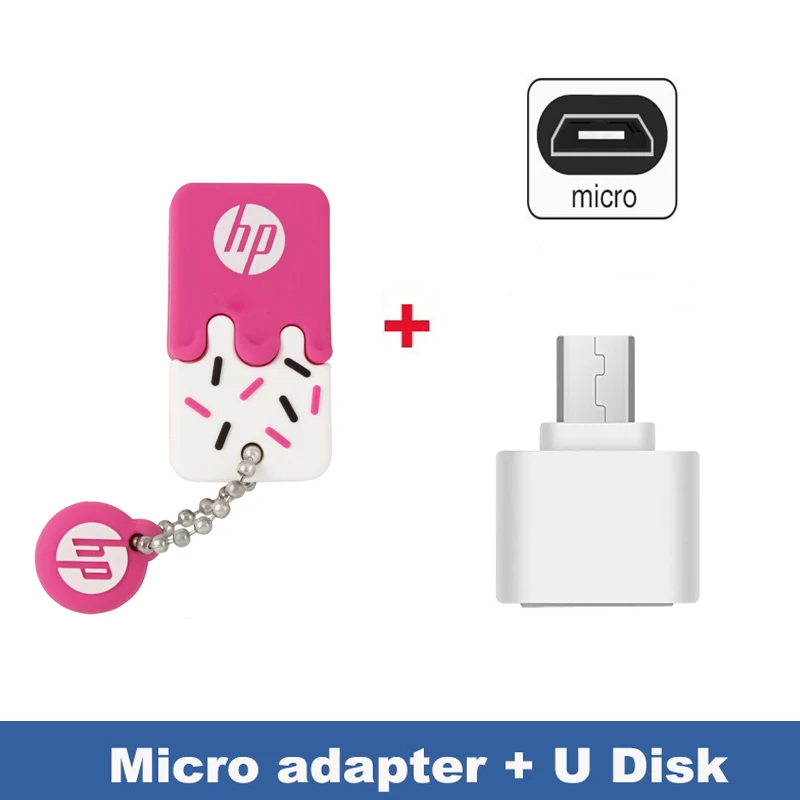 V178 Pink OTG Силиконовый флешка 32 ГБ 16 ГБ 8 ГБ hp V245 USB силиконовый флеш-накопитель флеш-накопитель usb флеш-накопитель водостойкий противоударный пылезащитный флешки - Цвет: V178 Pink OTG