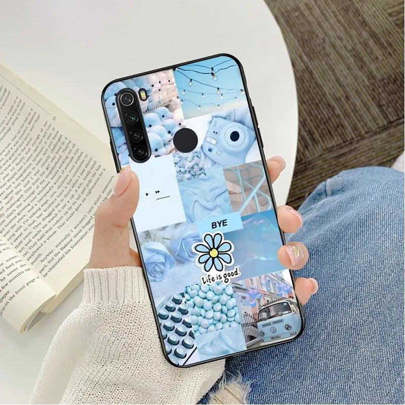 blue Pink Aesthetics songs lyrics Aesthetic Phone Case For Redmi 5 6 5plus 6Pro 6A S2 4X Redmi 7 7A Cover case Mobile Cover