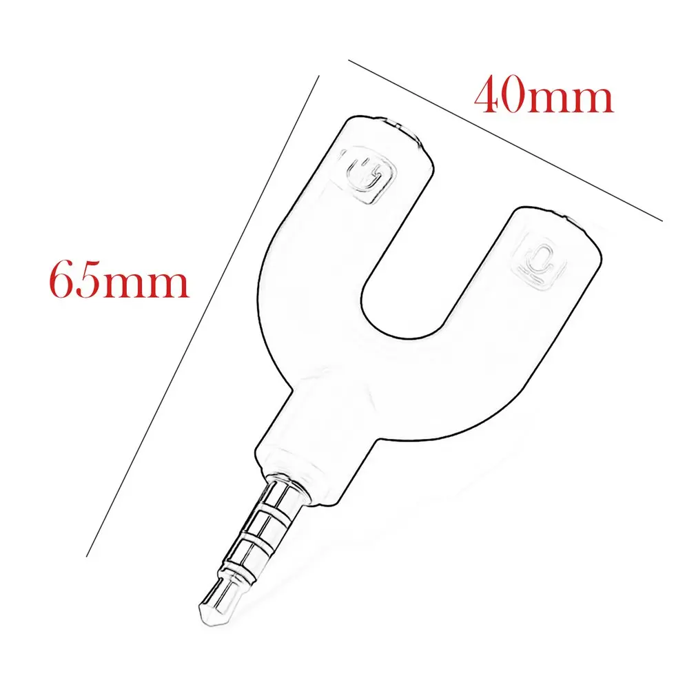 

Earphone Adapter Computer Headset Couple Audio Splitter Male to 2 Female Stereo Adapter for Smartphone U Shape 3.5mm Stock
