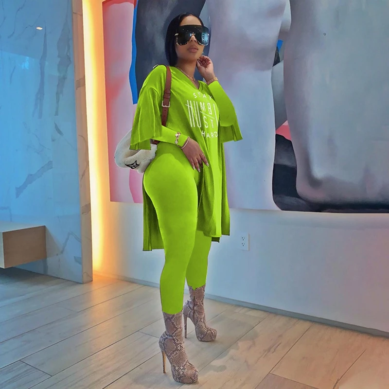 

TNNAOFF Sexy Two Piece Set Letter Irregular Tops Pencil Pants Club Outfits for Women Wholesale Items for Business Matching Sets