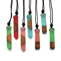 yada wood stitching chain presentsnecklace for women geometric rectangle long necklaces multicolor statement necklace se200044