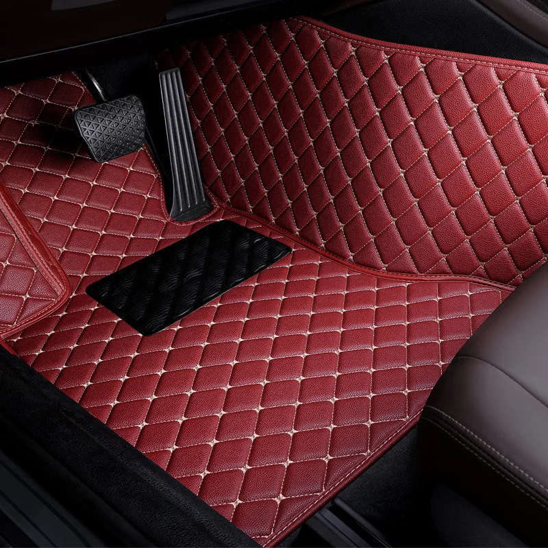 

KADULEE leather car floor mats for Tesla Model S 2014 2015 2016 2017 2018 Custom foot Pads automobile carpet car covers