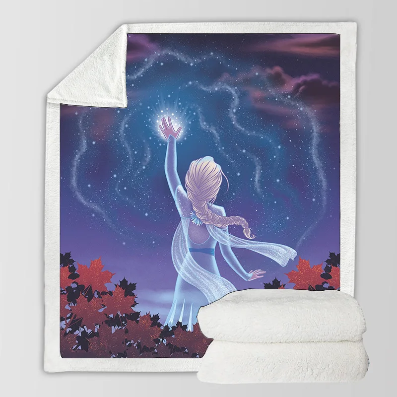 Disney New Frozen 2 маленькое одеяло покрывало для девочек двойное Толстое Зимнее ног