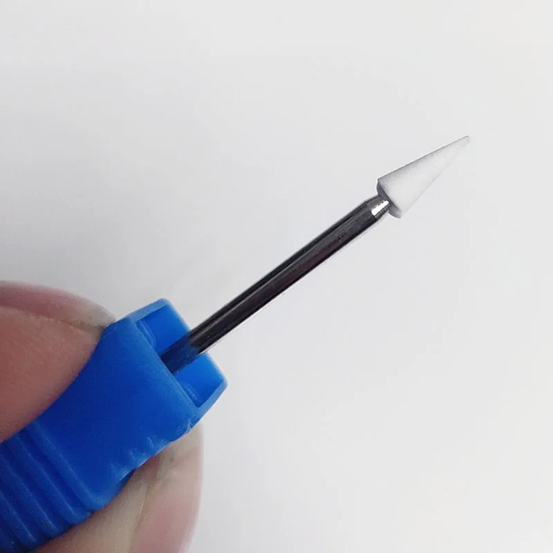 KIMAXCOLA Weiß Cone Nagel Bohrer 3/32 "Rotary Keramik Stein Grat Maniküre Bits Elektrische Bohrer Zubehör Nagel Mühlen Werkzeug – Detail 3